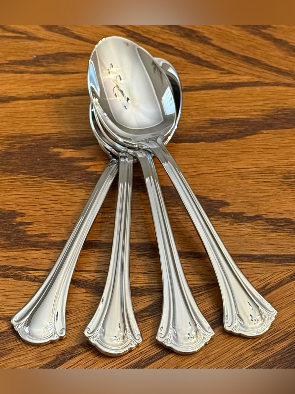 Classic Silver Plated Serving Spoons - Elegant Scrolled Handle